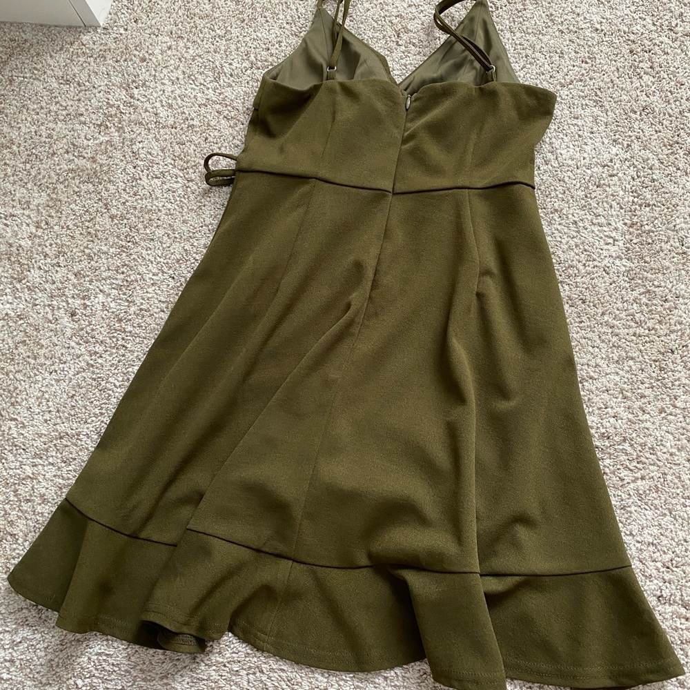 Green Wrap Front Dress - Picture 2 of 4
